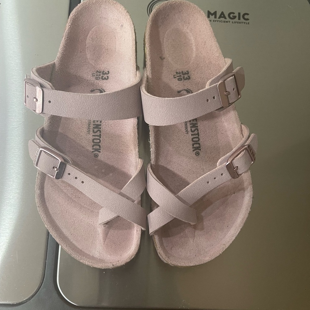 Birkenstock Pink Sandals Classic Two-Strap Design